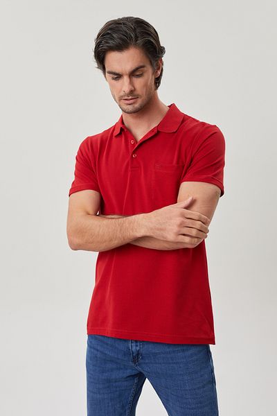Tony Montana Regular Fit Polo Neck Classic Pocket 100% Cotton Short Sleeve Basic Combed Cotton T-Shirt