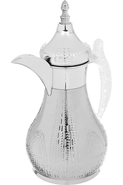 Alsaif Gallery Haila Thermos Set, Silver, Hand Engraved With Crystal