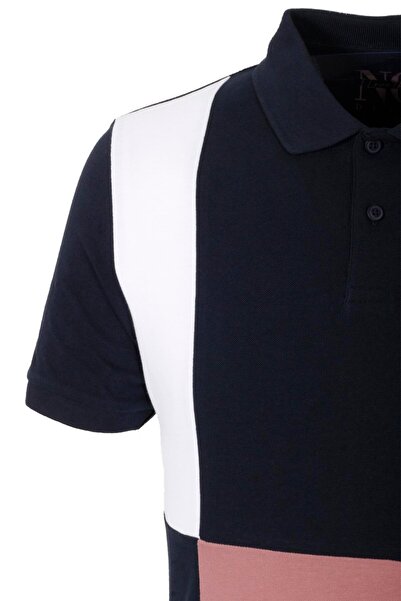 NCS Men's Polo Neck T-Shirt Navy Blue 100% Cotton Slim Fit Ribbed Sleeve Garnished T-Shirt Jeans 1165