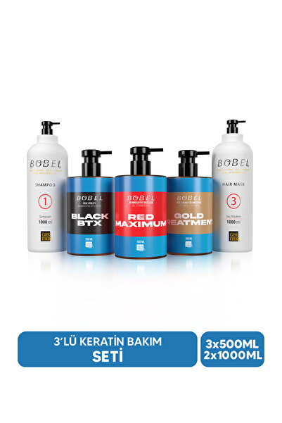 Bobel 3"lü Keratin Set Ve 1000 ml Şampuan 1000 ml Maske