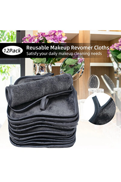 Choice1 12 قطعة من وسادات إزالة المكياج الرمادية، وسادات وجه قابلة لإعادة الا...