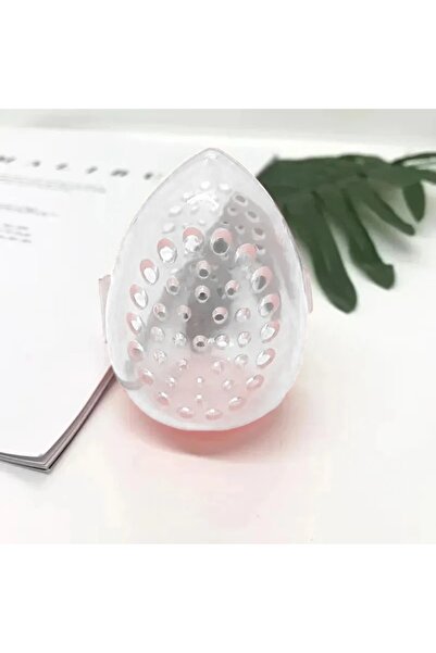 Choice صندوق تخزين إسفنجة مكياج فارغة على شكل بيضة أبيض قطعة واحدة منظم إسفنجة مستحضرات تجميل محمولة من البلاستيك