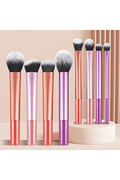 Choice مجموعة فرش مكياج متعددة الاستخدامات، 8 قطع من فرش المكياج البلاستيكية المحمولة متعددة الوظائف للاستخدام اليومي لمستلزمات المكياج