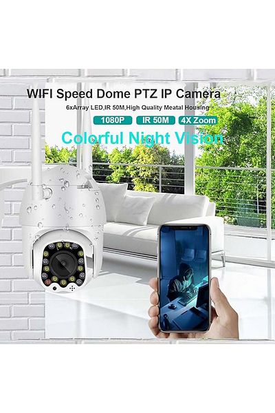 AREB Smart Outdoor Wifi Camera 1080p Hd, Motion Tracking, Night Vision, Two-way Audio