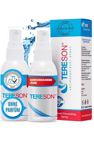 Tereson αντιιδρωτικό σπρέι 50ml, ισχυρό κατά της εφίδρωσης σε μασχάλες και χέρια x2