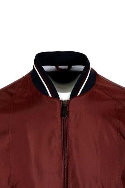 NCS Erkek Bomber Ceket Bordo Slim Fit Baharlık Ve Mevsimlik Mont Jeans 4986