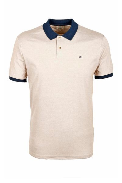 NCS Men's Polo Neck T-Shirt Stone 100% Cotton Slim Fit T-Shirt Jeans 1136