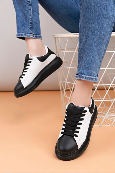 Luis Toronto LT109 Pantofi de damă cu talpă neagră din piele albă