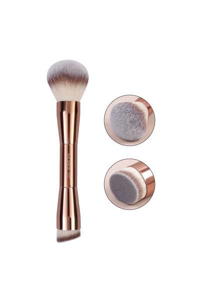 Choice1 MAG51673MJ MAANGE فرش مكياج برأسين، كريم أساس، بودرة، خافي عيوب، أحمر خدود، برونزر، فرشاة مكياج