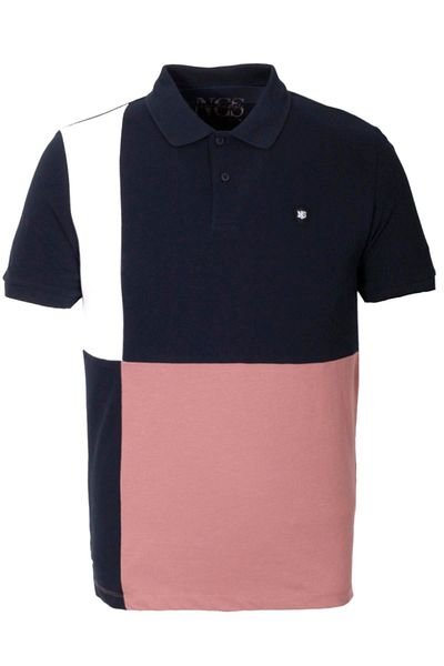 NCS Men's Polo Neck T-Shirt Navy Blue 100% Cotton Slim Fit Ribbed Sleeve Garnished T-Shirt Jeans 1165