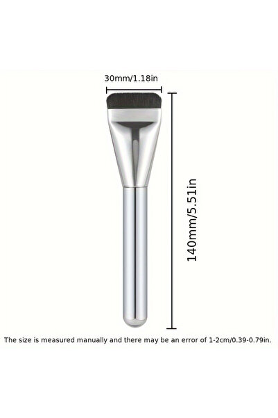 Choice فرشاة مسطحة خفيفة الوزن فضية اللون (قطعة واحدة) - نصف قطعة - لوضع كريم الأساس وتحديد الوجه بسلاسة - Precision Palm T