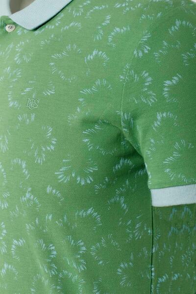 NCS Men's Polo Neck T-Shirt Patterned Olive 100% Cotton Slim Fit T-Shirt Jeans 1997