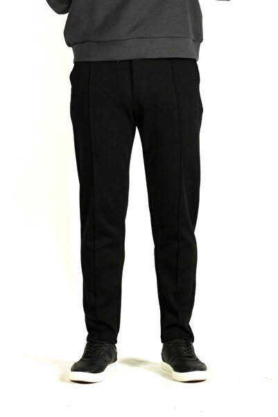 NCS Erkek Siyah Bel İpli Slim Fit Yan Cepli Armürlü Jogger Pantolon NCS JEANS 1642