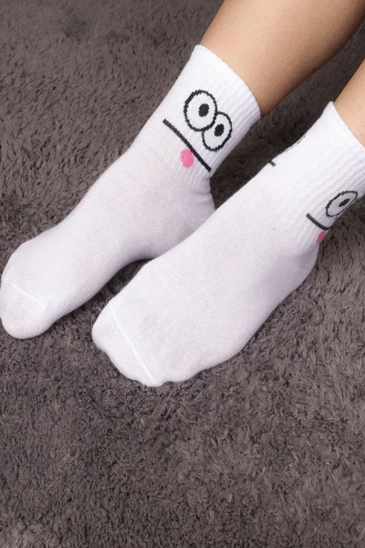 Esinti 4 чифта памучни цветни чорапи до глезена с емотикони – съвместими с колеж и маратонки, мъже, жени, деца, унисекс чорапи