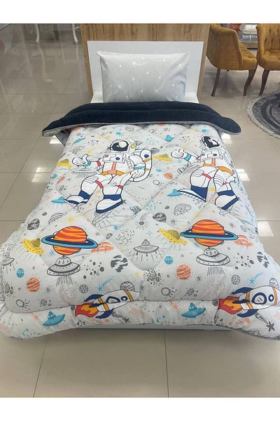 argehome Единична двустранна луксозна завивка Welsoft Elite Quilt Soft Polar Duvet and Valley Casual Astronaut Smoke