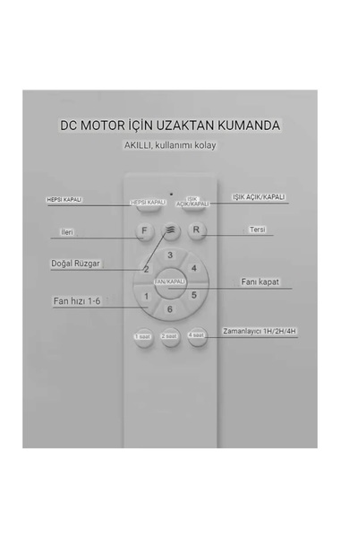 Genel Markalar Tavan Vantilatörü Aydınlatmalı Gizli Kanat Pervaneli Kumandalı Açılır-kapanır Kanat 3 Işık Rengi-10