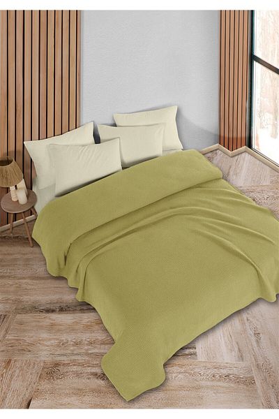 HomeBerry Adaline Antique Moss Double Pique Set 200 X 230 cm