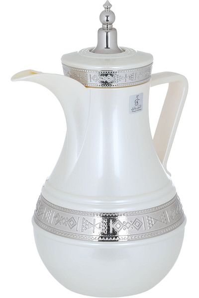 Alsaif Gallery Amal Pearl Shiny Silver Two-Piece Thermos Set