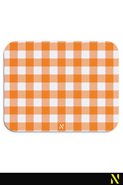 nilizma Orange Plaid Gingham Pattern Ergonomic Mouse Pad Non-Slip Base Home a...