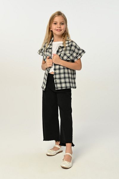 HAUSEkids 3-8 Years Old Plaid Borçka Girl's 3 Piece Set - Black