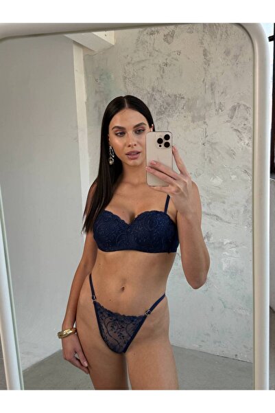 RUYAZ Lacy Floral Underwire Unfilled Soft Bra - Violetten Women's Lingerie Set