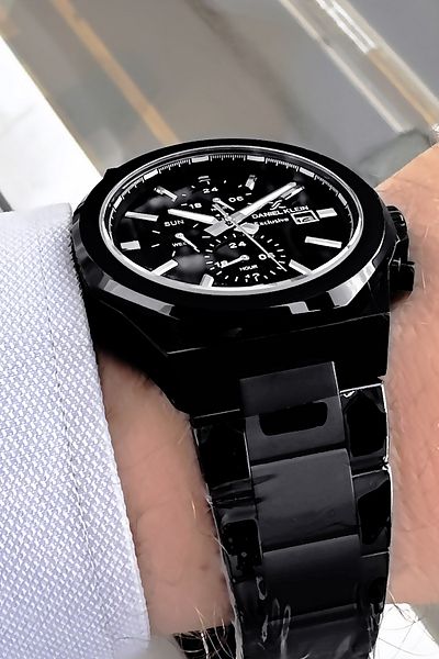 Daniel Klein Men's Wristwatch 3 Atm Waterproof Black Color Steel Cord Bracelet
