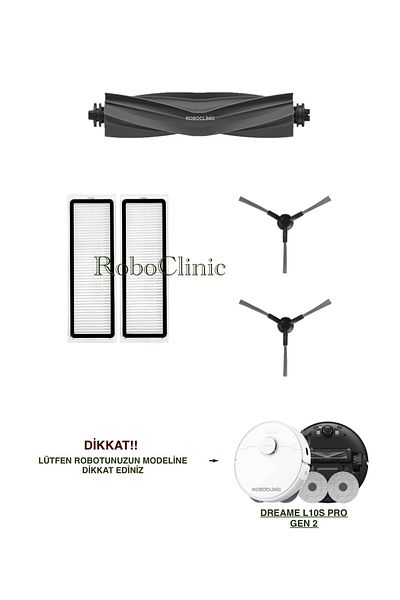 Roboclinic Dreame L10S Pro Gen 2 Robot Vacuum Cleaner Compatible Brush, Hepa Filter Set-5 Pieces