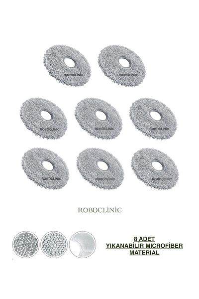 Roboclinic Dreame L10S Pro Gen 2 Robot Vacuum Cleaner Compatible Washable Microfiber Mop-8 Pieces