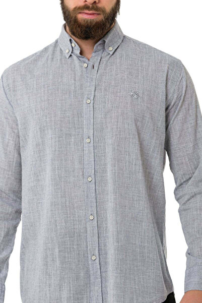 Cipo&Baxx Ch199 Сірий лляний літній сорочка Regular
