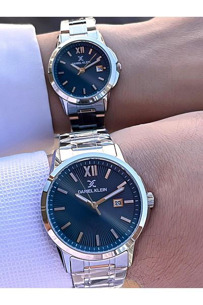 Daniel Klein Special Boxed Men's and Steel Cord Couple's Special 3 Atm Water Resistant Couple's Watch Cf.Dk.13861.8