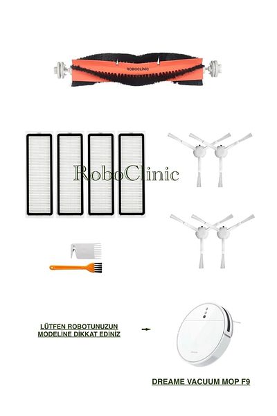 Roboclinic Dreame Vacuum Mop F9 Robot Vacuum Cleaner Compatible Replacement Brush, Hepa Filter Set-11 Pieces