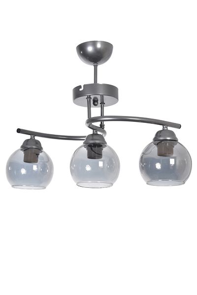 Modavize Fuji Modern Decorative Living Room - Kitchen - Bedroom Gray Color Smoked Glass 3-Piece Chandelier