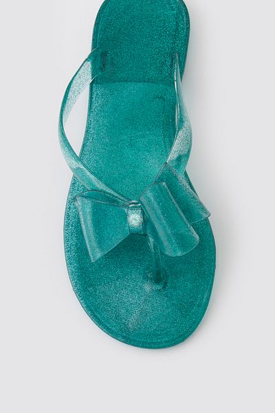 OZYO Gloria Silvery Green Beach Slippers