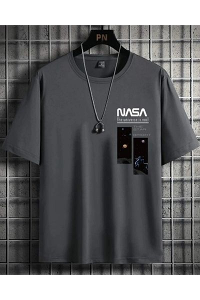BYMEER Καπνιστό Oversize Nasa Printed Cotton T-shirt