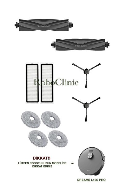 Roboclinic فرشاة بديلة متوافقة مع Dreame L10s Pro، فلتر هيبا، مجموعة ممسحة - ...