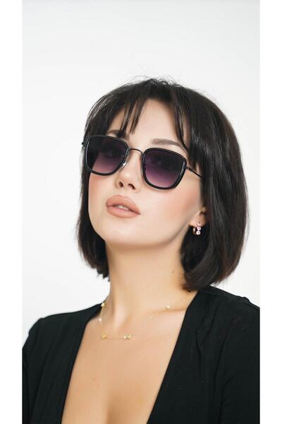 Angel Eyes نظارة شمسية مستطيلة باللون الأسود للجنسين Ae2008c1b4466