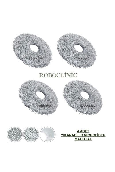 Roboclinic Dreame L10S Pro Gen 2 Robot Vacuum Cleaner Compatible Washable Microfiber Mop-4 Pieces