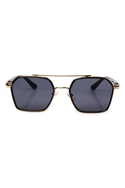 Angel Eyes Gold Siyah Çerçeve Siyah Cam Erkek Güneş Gözlüğü Uv400 Korumalı
