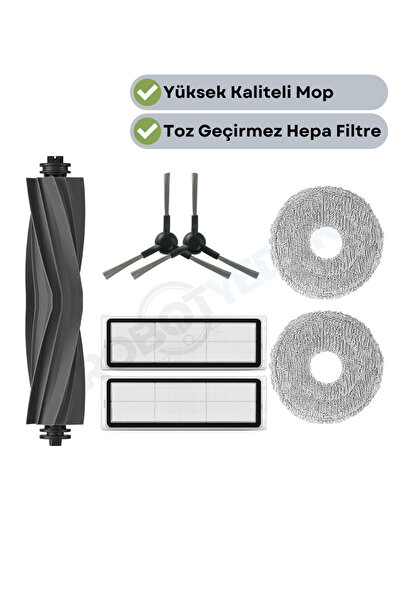 robotyedek Dreame L10S Pro Gen 2 Uyumlu Yedek Silikon Fırça Hepa Filtre Mop S...