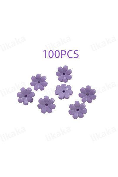 Choice 100 قطعة من مكعبات بناء زهور ملونة من MOC باللون الأرجواني الفاتح، ألع...