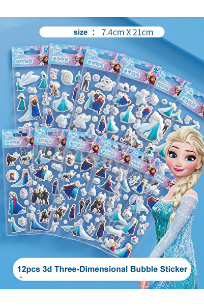 Miniso 1 12 قطعة من ملصقات ديزني فروزن ميكي ميني ثلاثية الأبعاد من الرسوم الم...