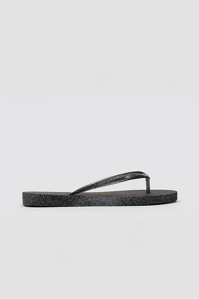 OZYO Havana Black Glitter Flip Flops