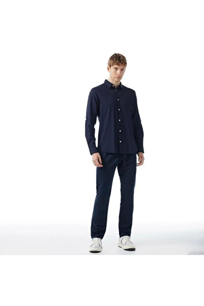 Tommy Hilfiger Chino Harlem Po Drws Co Linen Men's Navy Blue Pants MW0MW34533C5J