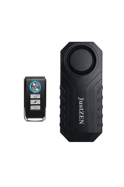 JustZEN Anti-Theft Alarm for Bicycles and Motorcycles 113 Db Adjustable Vibration Sensor, Waterproof