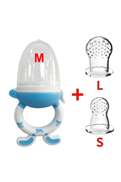 Choice Blue Set 3 In 1 Baby Fruit Feeder Nipple Pacifier Fresh Food Fruit Milk Feeding Bottles Nibbler Lear