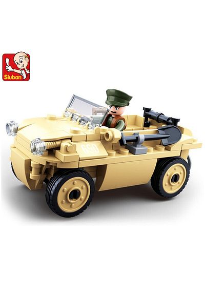 Sluban 103pcs No Box Ww2 Military Patrol Vehicle Land Force Normandy Landing Building Blocks Set - Army Sol