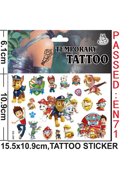 Choice 238 12styles Paw Patrol Toys Tattoo Stickers Anime Pet Dog Model Doll Chase Marshall Rocky Cute Cart