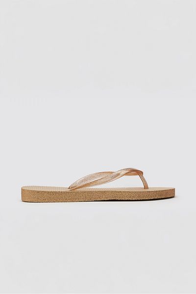 OZYO Havana Glitter Gold Flip Flops