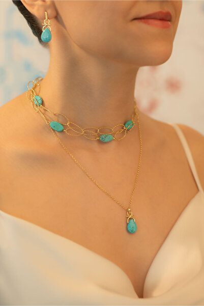 So CHIC... Mistik Ruh 18 Ayar Sarı Altın Kaplama Gümüş Doğal Taşlı Kolye