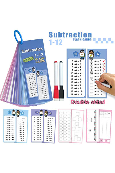 Choice بطاقات تدريب رياضيات قابلة للمسح، الجمع، الطرح، الضرب، القسمة، رياضيات...